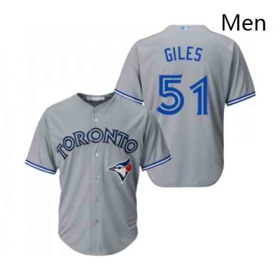 Mens Toronto Blue Jays 51 Ken Giles Replica Grey Road Baseball Jersey